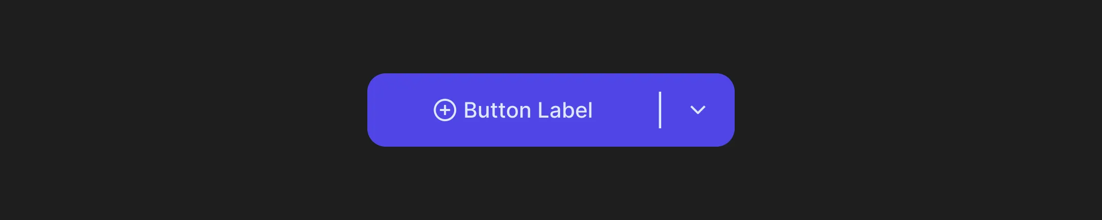 A vibrantly colored button component featuring a selector dropdown option